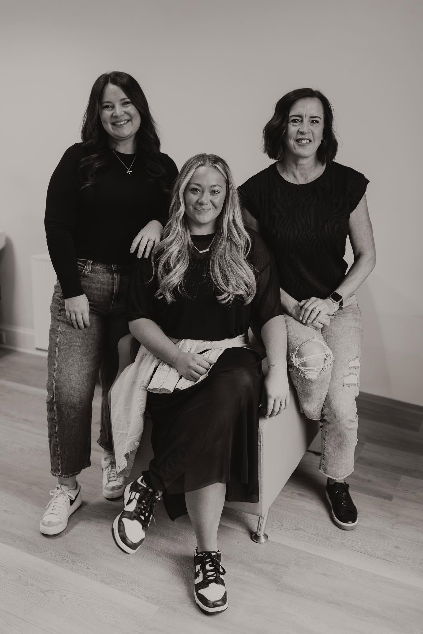 The three stylists of Manes Hair Co in their Gainesville, Georgia salon